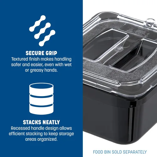 Miniatura 5 de Carlisle FoodService Products StorPlus - Tapa con asa, cubierta para bandejas de comida de tamaño 1/6, 6.88 x 6.31 pulgadas, 1 unidad, transparente