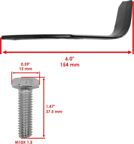 Miniatura 2 de Caltric 1901118A 1901118 Juego de dientes de timón compatible con Troy-Bilt / 21B-643C 21A-643B