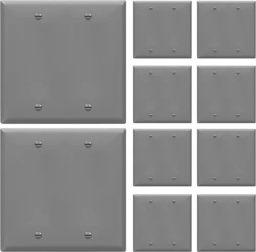 Miniatura 26 de Enerlites Cubierta de Dispositivo en Blanco Placa de Pared, Acabado Brillante, Tamaño 4-Gang 4.50" x 8.19", Policarbonato Termoplástico Irrompible