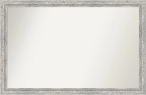 Miniatura 194 de Amanti Art Espejo de baño plateado para sobre fregadero, 23 x 23 pulgadas, espejo cuadrado plateado en ángulo, marco de madera moderno medio, se