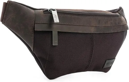 Miniatura 5 de VELEZ Riñonera de viaje Bolsa de cadera para hombre Riñonera de moda Bolso trasero con cinturón ajustable Marrón