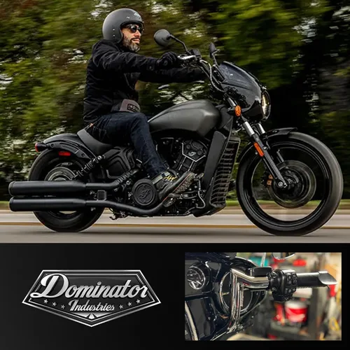 Miniatura 6 de Dominator Industries - Manillar Meathook Bar Ape de 10 pulgadas, precableado de 1 1/4 pulgadas, cromado, compatible con Harley-Davidson Bagger