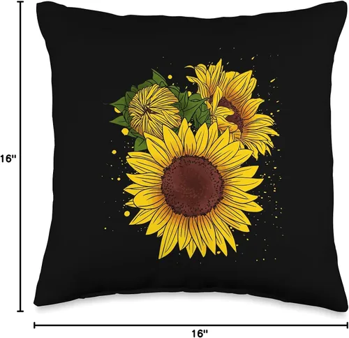 Miniatura 4 de Awesome Sunflowers Cojín de jardín con diseño de girasol, 16 x 16 pulgadas, multicolor