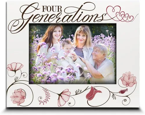 BELLA BUSTA -Cuatro generaciones - Recuerdo familiar - Día de la Madre, Día del Padre, recuerdo de Navidad, marco de fotos familiar atemporal y