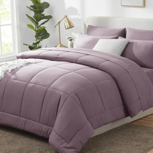 Miniatura 39 de CozyLux Juego de edredón tamaño King, color verde oliva, 7 piezas en una bolsa, edredón verde tamaño King, juegos de ropa de cama para todas