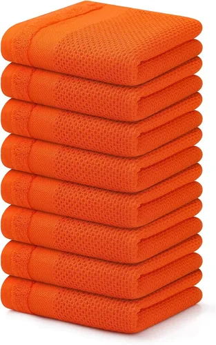 Miniatura 72 de Homaxy Paños de cocina 100% algodón, paquete de 8 – 12 x 12 pulgadas, tejido de gofre, muy suaves y absorbentes, paños de cocina de secado rápido