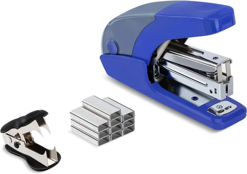 Miniatura 13 de PAPERPAL - Juego de grapadora mini sin esfuerzo, capacidad para 20 hojas, quitagrapas y almacenamiento de grapas integrados, contiene grapas