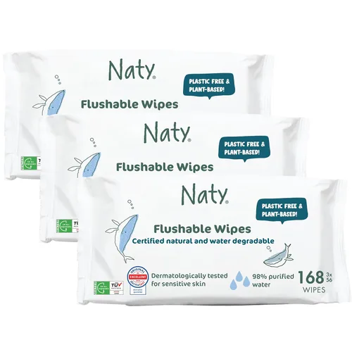Miniatura 11 de Naty Toallitas desechables XL 98% agua, hipoalergénicas y naturales para pieles sensibles Sin perfume, sin fragancia, a base de plantas Sin