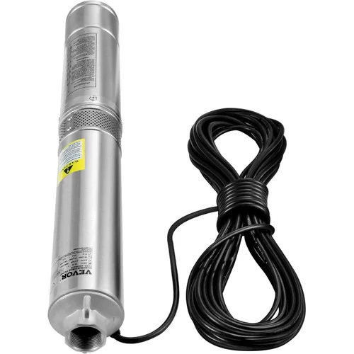 Miniatura 9 de VEVOR Bomba sumergible de pozo profundo, 0.5 HP 230 V/60 Hz, cabezal de 28 gpm y 167 pies, con cable eléctrico de 33 pies, bombas de agua de acero