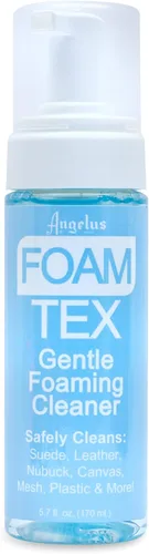 Angelus Foam-Tex - Limpiador suave de zapatos para cuero, nubuck, gamuza, lona, plástico, limpiador de zapatos espumoso para limpiar la suciedad,