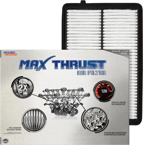 Miniatura 74 de Filtro de aire de motor Spearhead MPG Defense Max Thrust para vehículos de todo kilometraje, se adapta como el OEM, restaura MPG y aceleración