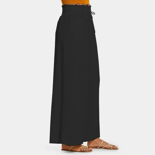 Miniatura 2 de Womens Wide Leg Pants High Waisted Casual Flowy Fall Loose Comfy Trousers Elastic Drawstring Waist with Pockets