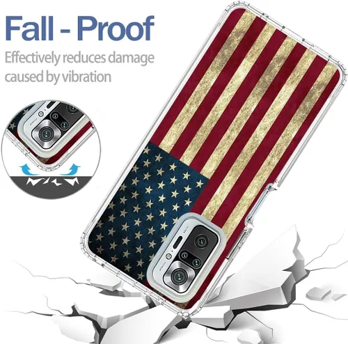 Miniatura 7 de Funda para teléfono Redmi Note 10 Pro 4G/Note 10 Pro Max con protector de pantalla de vidrio templado, lindo patrón de bandera transparente
