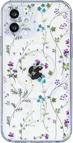Miniatura 23 de Compatible con el teléfono 13 Pro - Funda magnética mate translúcida, de lujo, a prueba de golpes, magnética y con bonito patrón de flores, carcasa