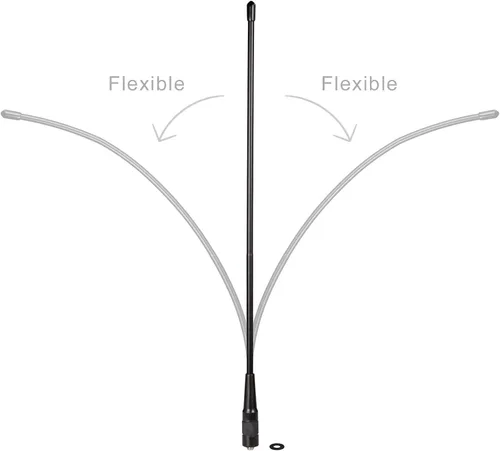 Miniatura 6 de Bingfu Antena de radio de doble banda VHF UHF 136-174MHz 400-470MHz Radio de dos vías Walkie Talkie Antena flexible de látigo SMA hembra para radios