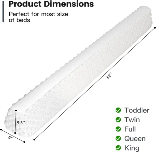 Miniatura 7 de YENING Protectores de cama para bebés y niños pequeños, barrera de seguridad de espuma para cama de niños, protector de cama para tamaño individual