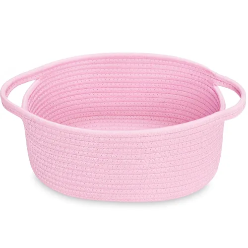 Miniatura 27 de ABenkle Cesta Pequeña con Asas - Contenedor de Almacenamiento Tejido de Cuerda Decorativo Duradero Cubo Organizador de Estante, Cesta de Regalo