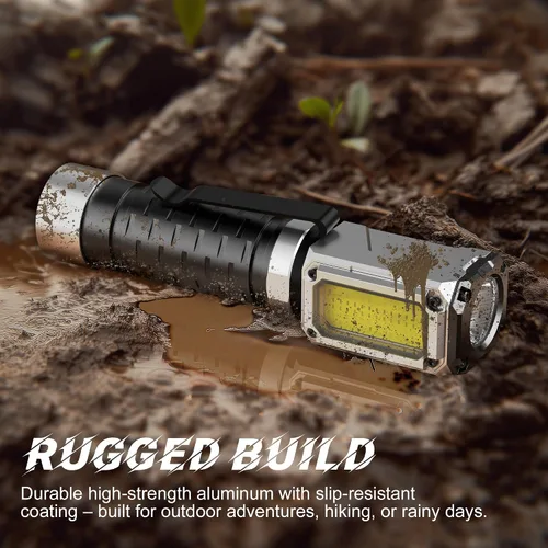 Miniatura 9 de Linterna Anhay Recargable 2000LM Linterna EDC con Luz Roja Verde 5 Modos Linterna LED Brillante Linterna Magnética Potente y Mini Linterna