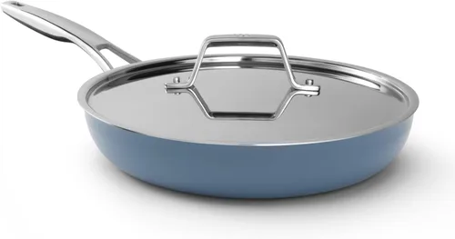 Miniatura 10 de Calphalon® Premier - Sartén antiadherente de cerámica de 12 pulgadas con tapa, azul medianoche