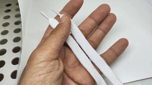 Miniatura 3 de 4 cordones planos con capucha de repuesto (blanco) de 0.394 in x 50 pulgadas para pantalones deportivos, sudaderas, chaquetas, abrigos, pantalones