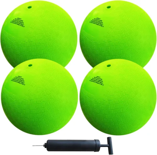 AppleRound Bolas de juego Dodgeball de 8.5 pulgadas, paquete de 4 bolas con 1 bomba, tamaño oficial para Dodge Ball, balonmano, campamentos y Verde