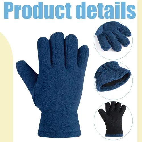 Miniatura 3 de SATINIOR 3 pares de guantes de invierno de forro polar para niños y niñas, guantes cálidos para niños y niñas, suministros de actividades al aire