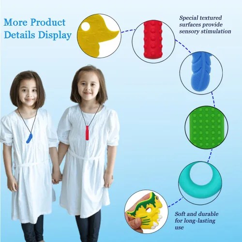 Miniatura 3 de Collares masticables para niños sensoriales, collar masticable sensorial para niños y niñas con autismo, TDAH, SPD, masticación, dentición, juguetes