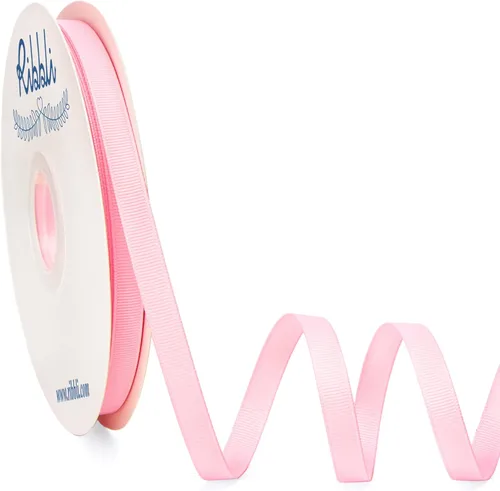 Miniatura 12 de Ribbli Cinta de grogrén rosa perla, 1/4 pulgadas x 50 yardas, uso para lazos de bricolaje, accesorios para el cabello, envoltura de regalos