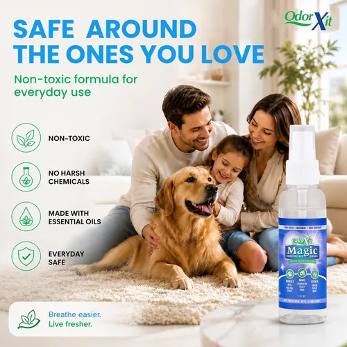 Miniatura 4 de OdorXit Magic Air Spray neutralizador de olores, potente neutralizador de olores de orina de perro y gato, refrescante de aire seguro para el hogar