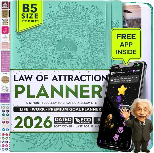 Miniatura 14 de Planificador de la ley de la atracción 2025: planificador semanal y mensual, viaje de 12 meses para aumentar la productividad y mejorar