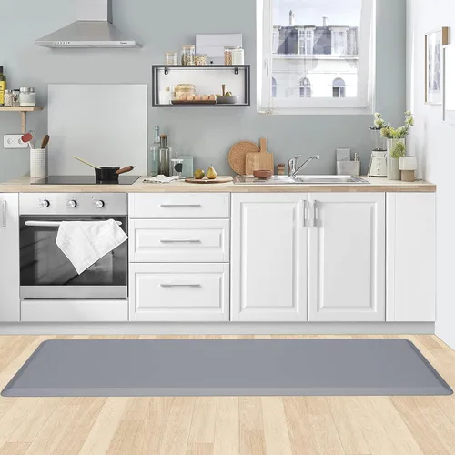 Miniatura 7 de KitchenClouds Alfombra de cocina acolchada anti fatiga, 17.3 x 60 pulgadas, impermeable, antideslizante, tapete de escritorio cómodo, para cocina