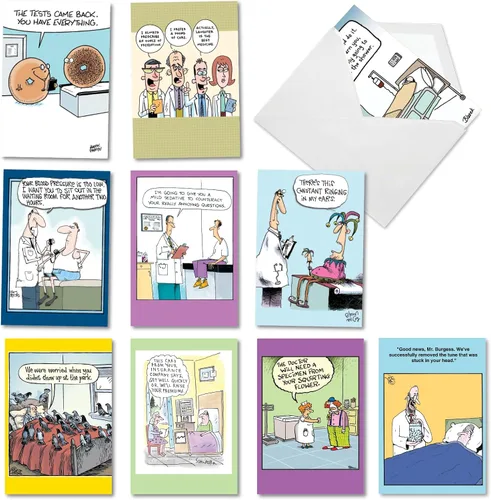 Miniatura 10 de NobleWorks Juego de 10 tarjetas de felicitación divertidas con sobres de 5 x 7 pulgadas (10 diseños, 1 cada uno) Ordenes del médico AC7848GWG-B1x10
