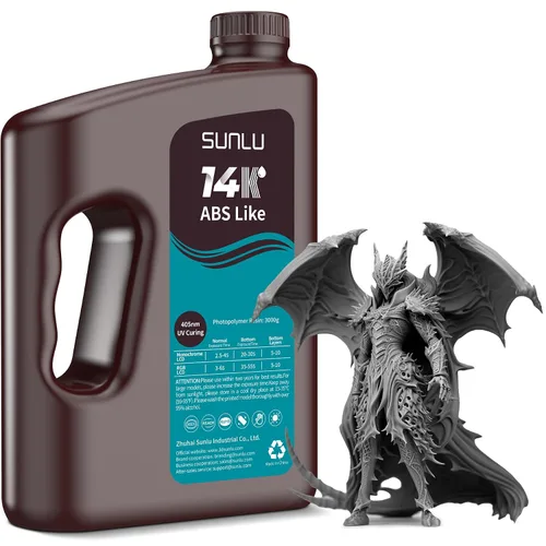 Miniatura 30 de SUNLU 1000G de resina tipo ABS para impresora 3D, fotopolímero de curado UV de 405 nm de rápido secado para impresoras 3D LCD/DLP/SLA de 2K 4K 6K
