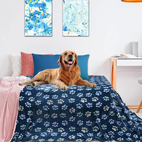Miniatura 12 de Rezutan Mantas para Perros Grandes, Mantas de Franela para Perros y Gatos Lavables, Suave Manta para Mascotas y Funda para Jaula de Perro, Lindo