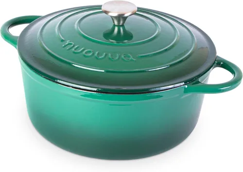Miniatura 12 de Nuovva Olla Holandesa de Hierro Fundido Esmaltado con Tapa – Cazuela Antiadherente de 6.4 Cuartos – Resistente y Apta para Horno hasta 500°F