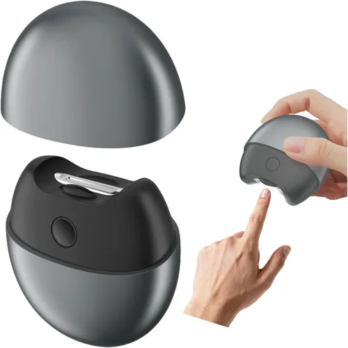 Cortauñas eléctrico automático con luz y cubierta magnética, recortador de uñas recargable por USB con almacenamiento de restos de uñas, seguro para