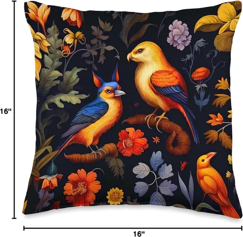 Miniatura 4 de DAG Fauna & Flora Dark Academia Art - Almohada (16 x 16 pulgadas), multicolor