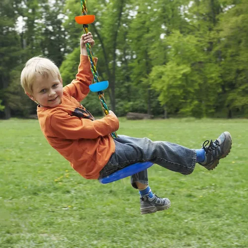 Miniatura 3 de Columpio de árbol para niños, patio trasero, cuerda de un solo disco, asiento de columpio para árbol interior y exterior, juego de accesorios