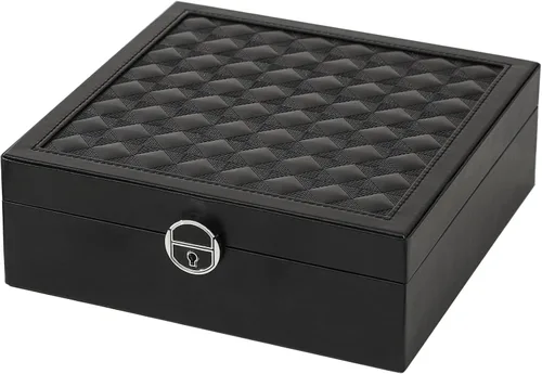 AOSIFIEL Joyero con cerradura para organizador de joyas de viaje con espejo para mujeres, adolescentes y niños, estuche de joyería de escritorio