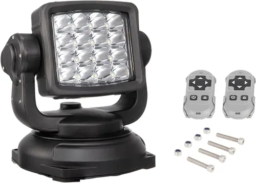 Lightronic Foco LED para todo terreno, control remoto inalámbrico, 6000 K blanco frío de largo alcance para camiones y barcos, resistente a la