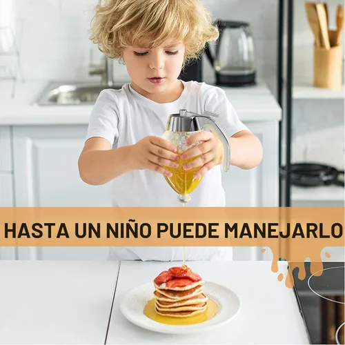 Miniatura 8 de CLEVLI Dispensador de Miel – Vidrio Antigoteo con Soporte – Frasco de Miel – Recipiente de Miel de Vidrio Transparente con Cucharón de 8 Oz