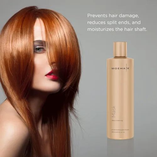 Miniatura 5 de MOEHAIR Mascarilla capilar hidratante con manteca de karité, proteínas y aceite de oliva, mascarilla capilar para cabello dañado, suaviza el cabello