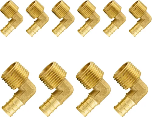 Miniatura 16 de Paquete de 5 accesorios PEX, adaptador de codo NPT roscado macho de 1/2" PEX x 1/2", ASTM F1807