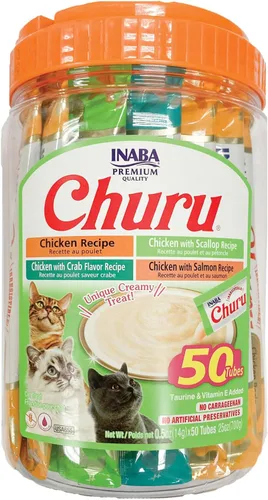 Miniatura 16 de INABA Churu - Bocadillos para gatos, puré cremoso para gatos, sin cereales, que se puede lamer y exprimir, suplemento con vitamina E y taurina, 0.5