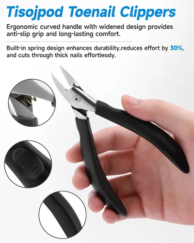 Miniatura 3 de Cortaúñas, cortaúñas para uñas encarnadas o gruesas, cortaúñas para hombres, mujeres y personas mayores con hoja recta de acero inoxidable, cortador