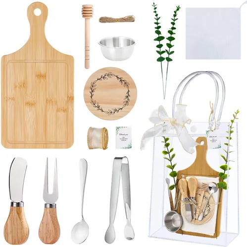 Miniatura 11 de Premios de baby shower para ganadores del juego, tablero de queso, juego de utensilios de cocina de acero inoxidable, toalla de agradecimiento