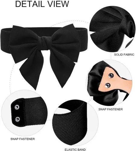 Miniatura 20 de TeeYee Lindo cinturón elástico ancho para mujer, cinturón de lazo elástico para fiesta de Navidad, vestidos casuales a juego para mujer