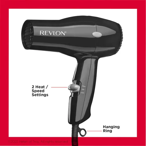 Miniatura 6 de Revlon Secador de pelo compacto Diseño ligero de 1875 W, perfecto para viajes, (negro)