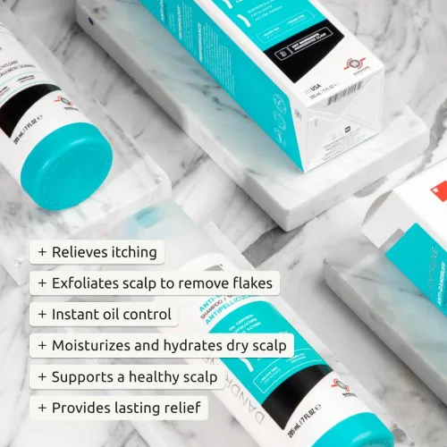 Miniatura 4 de DS Labs Dandrene, kit de champú y acondicionador para caspa, 6.9 fl oz, para picazón, cuero cabelludo escamoso, champú exfoliante, acondicionador