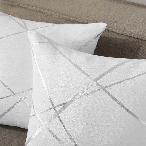 Miniatura 2 de GIGIZAZA Fundas de almohada decorativas de 20 x 20 pulgadas, fundas de almohada gruesas blancas para sofá, juego de 2 almohadas cuadradas de lujo
